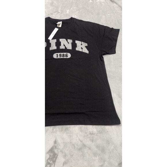 Victoria's Secret Black Medium Campus Cotton Tee NWT - Picture 3 of 6